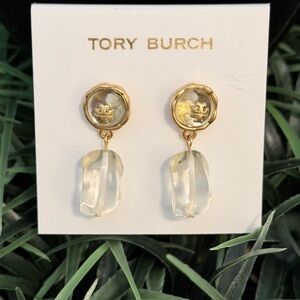 Tory Burch Roxanne Stone & Logo Drop Earrings